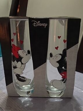 Disney Stemless Glass Set with Black and Red Accents